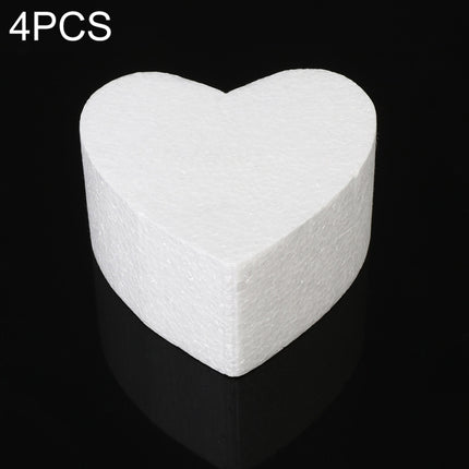 4 PCS Heart-shaped Prosthesis Foam Baking Fondant Cake Silk Flower Practice Mold, Height:5cm, Size:4 Inches-garmade.com