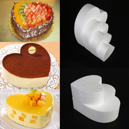 4 PCS Heart-shaped Prosthesis Foam Baking Fondant Cake Silk Flower Practice Mold, Height:7cm, Size:4 Inches-garmade.com