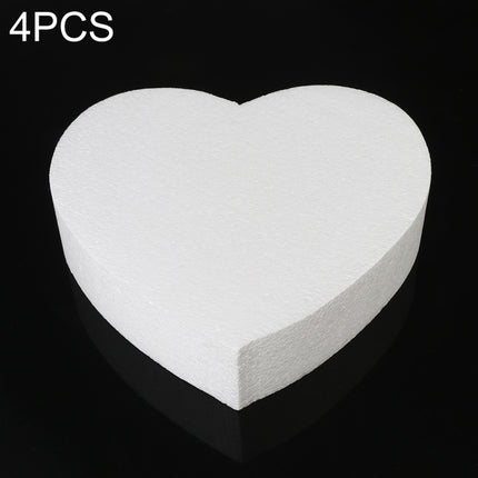 4 PCS Heart-shaped Prosthesis Foam Baking Fondant Cake Silk Flower Practice Mold, Height:10cm, Size:8 Inches-garmade.com