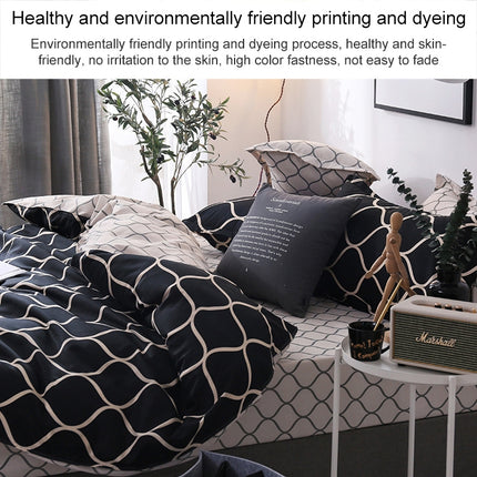 Luxury Bedding Black Marble Pattern Set Sanded Printed Quilt Cover Pillowcase, Size: 135x200cm(Goose)-garmade.com