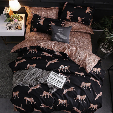 Luxury Bedding Black Marble Pattern Set Sanded Printed Quilt Cover Pillowcase, Size:150x200cm(Wild)-garmade.com
