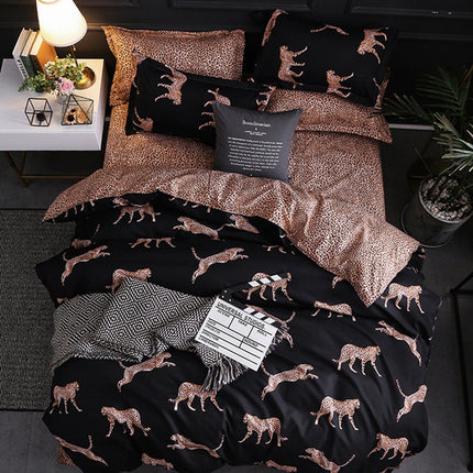 Luxury Bedding Black Marble Pattern Set Sanded Printed Quilt Cover Pillowcase, Size:229x260 cm(Wild)-garmade.com