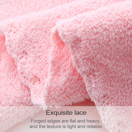 Cut Edge Towel Bath Towel Wavy Edge High Density Coral Fleece Super Absorbent Quick-drying, Size:70 ×140 cm(Pink)-garmade.com
