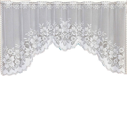 White Translucent Coffee Curtain Tulle Lace Sheer Warp Knitted Jacquard Curtains Bedroom Curtains, Size:Upper Curtain(JHM-04)-garmade.com
