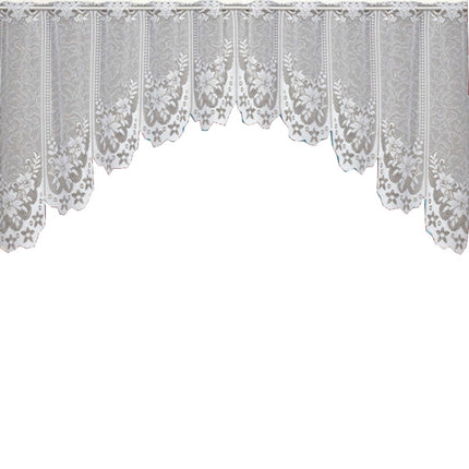 White Translucent Coffee Curtain Tulle Lace Sheer Warp Knitted Jacquard Curtains Bedroom Curtains, Size:Upper Curtain(JHM-05)-garmade.com