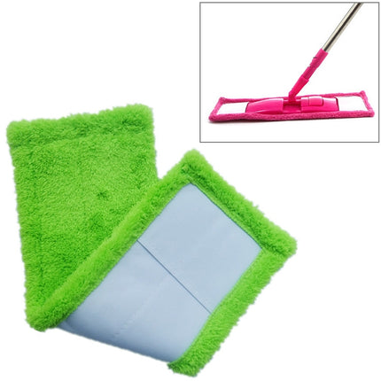 Coral Flannel Head Padded Flat Replacement Household Company Cleaning Mop Cloth Rag(Green)-garmade.com