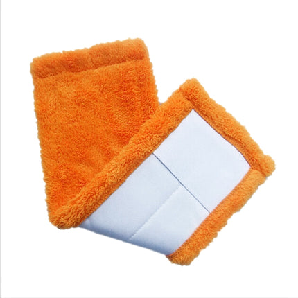 Coral Flannel Head Padded Flat Replacement Household Company Cleaning Mop Cloth Rag(Orange)-garmade.com