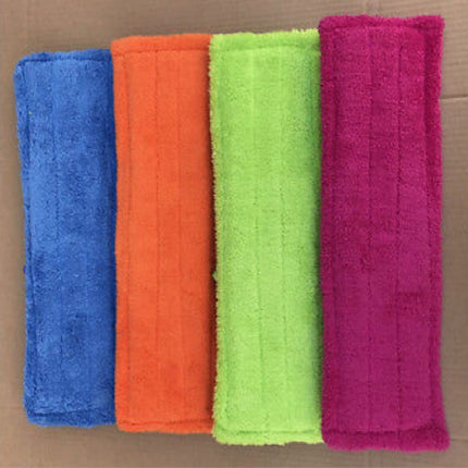 Coral Flannel Head Padded Flat Replacement Household Company Cleaning Mop Cloth Rag(Orange)-garmade.com