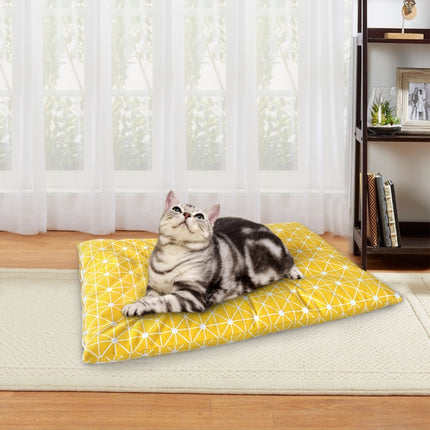 Winter Thick Warm Pet Sleeping Mat Cat Dog Sleeping Bed, Size:XL(Yellow)-garmade.com