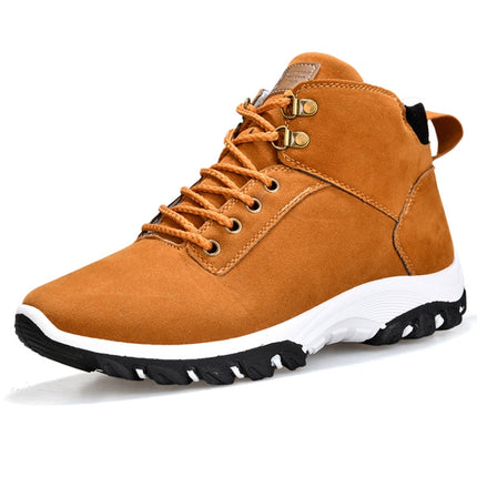 Men Snow Boots Warm Fur Winter Boots Men Winter Boots, Shoe Size:41(Yellow)-garmade.com