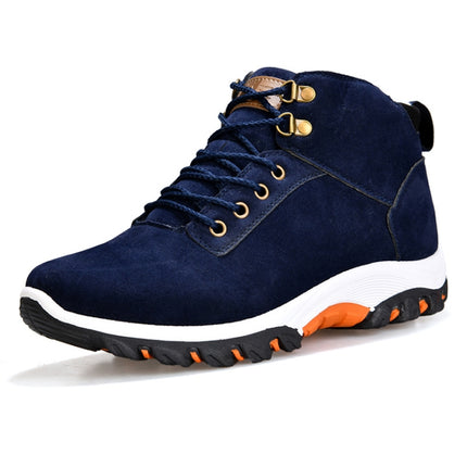 Men Snow Boots Warm Fur Winter Boots Men Winter Boots, Shoe Size:42(Blue)-garmade.com