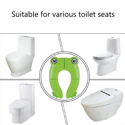 Frog-Shaped PP Material Environmental Protection Children Travel Portable Toilet Seat(Green)-garmade.com