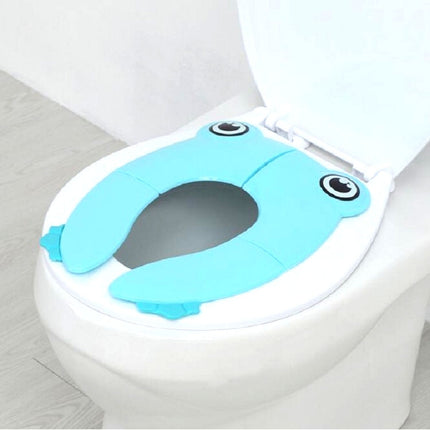 Frog-Shaped PP Material Environmental Protection Children Travel Portable Toilet Seat(Blue)-garmade.com