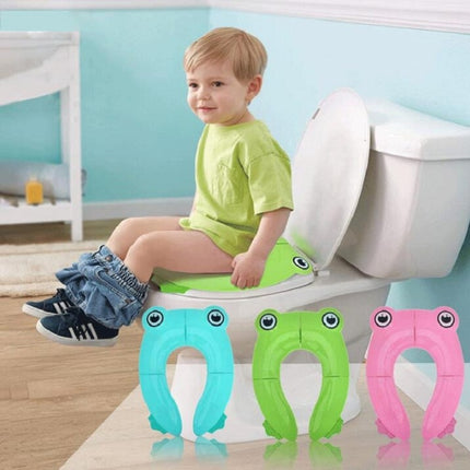 Frog-Shaped PP Material Environmental Protection Children Travel Portable Toilet Seat(Blue)-garmade.com