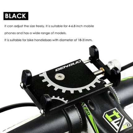 Battery Electric Vehicle Motorcycle Bicycle Riding Navigation Aluminum Alloy Mobile Phone Bracket(Black)-garmade.com