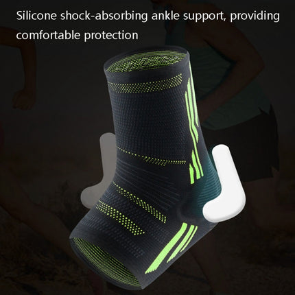 2 PCS Anti-Sprain Silicone Ankle Support Basketball Football Hiking Fitness Sports Protective Gear, Size: M (Black Gray)-garmade.com