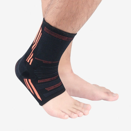 2 PCS Anti-Sprain Silicone Ankle Support Basketball Football Hiking Fitness Sports Protective Gear, Size: M (Black Orange)-garmade.com