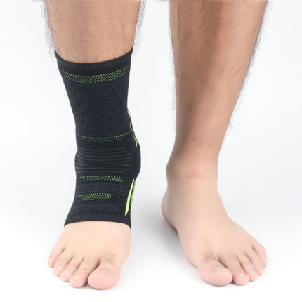 2 PCS Anti-Sprain Silicone Ankle Support Basketball Football Hiking Fitness Sports Protective Gear, Size: M (Black Green)-garmade.com