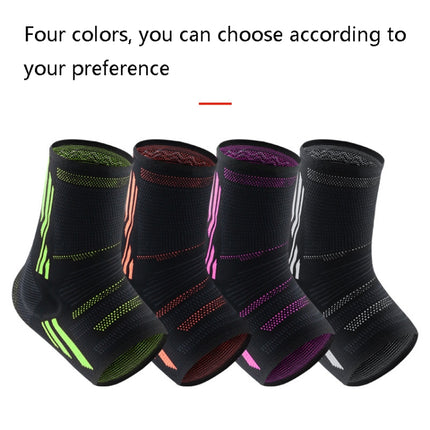 2 PCS Anti-Sprain Silicone Ankle Support Basketball Football Hiking Fitness Sports Protective Gear, Size: M (Black Green)-garmade.com