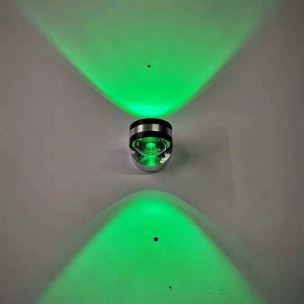 LED Up And Down Light Wall Light Double-Sided Crystal Aluminum Lights Upper Outlet, Power:2W(Green Light)-garmade.com