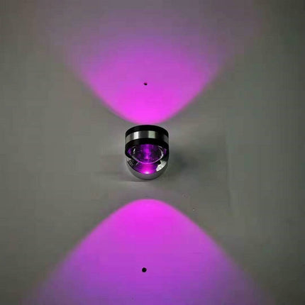 LED Up And Down Light Wall Light Double-Sided Crystal Aluminum Lights Upper Outlet, Power:2W(Purple Light)-garmade.com
