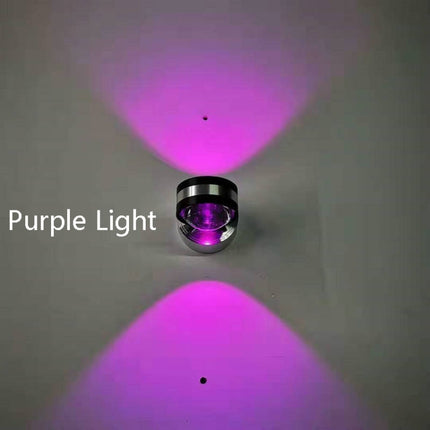 LED Up And Down Light Wall Light Double-Sided Crystal Aluminum Lights Upper Outlet, Power:2W(Purple Light)-garmade.com