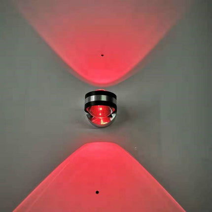LED Up And Down Light Wall Light Double-Sided Crystal Aluminum Lights Upper Outlet, Power:6W(Red Light)-garmade.com