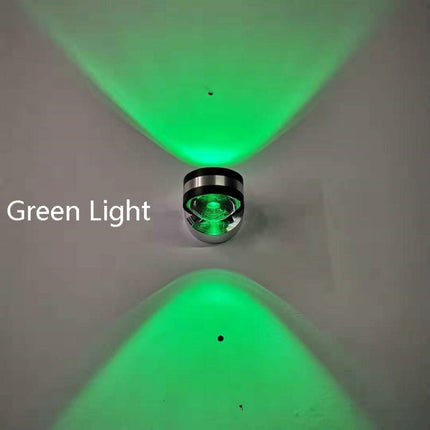 LED Up And Down Light Wall Light Double-Sided Crystal Aluminum Lights Upper Outlet, Power:6W(Green Light)-garmade.com
