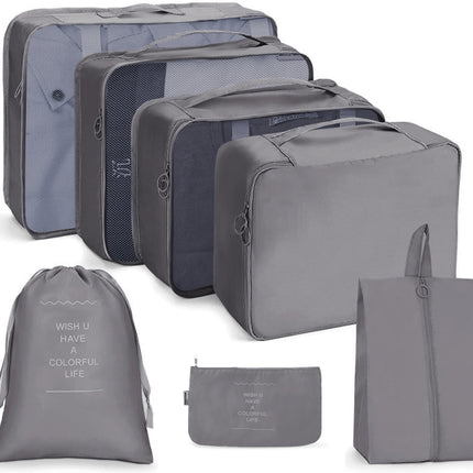7 In 1 Travel Storage Bag Set Folding Storage Bag(Gray)-garmade.com