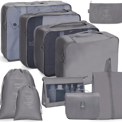 10 In 1 Travel Storage Bag Set Folding Storage Bag(Gray)-garmade.com