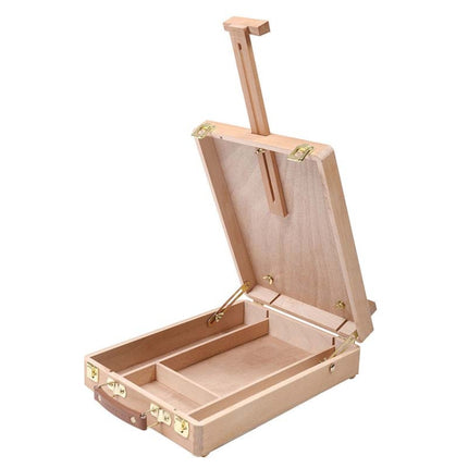 Artist Craft Desktop Easel Integrated Wooden Box Art Drawing Painting Table Box-garmade.com