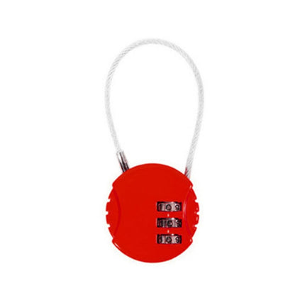 5 PCS Steel Rope Spherical Combination Lock Gym Luggage Bicycle Round Padlock(Red)-garmade.com