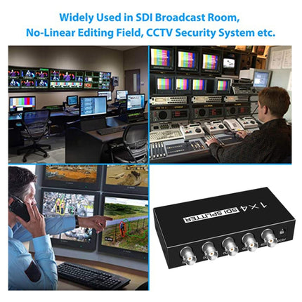 1 In 4 Out SD-SDI / HD-SDI / 3G-SDI Distribution Amplifier Video SDI Splitter(US Plug)-garmade.com