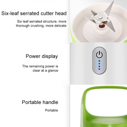 Six-leaf Electric USB Charging Portable Mini Fruit Juicer Juice Cup(Red)-garmade.com