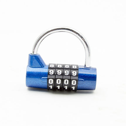4 Digit Combination Locks Door And Window Padlock U-Shaped Combination Lock for Toolbox(Blue)-garmade.com