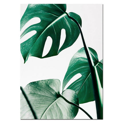 Plant Leaf English Letter Art Posters Prints Art Wall Pictures without Frame, Size:13×18cm(Green Leaf)-garmade.com