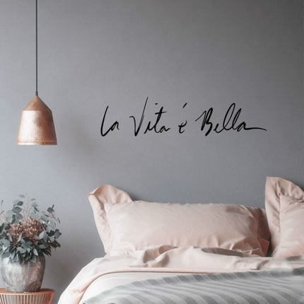 Italian Beautiful Life Decorative Wall Stickers, Size:55x11cm(Black)-garmade.com