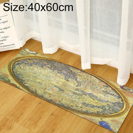 World Map Carpets Rug Bedroom Kids Baby Play Crawling Mat Memory Foam Area Rugs Carpet, Size:40x60cm(Gold Trim)-garmade.com