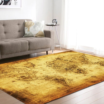 World Map Carpets Rug Bedroom Kids Baby Play Crawling Mat Memory Foam Area Rugs Carpet, Size:40x60cm(Gold Trim)-garmade.com