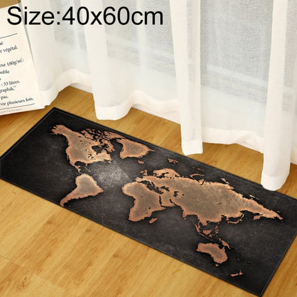 World Map Carpets Rug Bedroom Kids Baby Play Crawling Mat Memory Foam Area Rugs Carpet, Size:40x60cm(Black)-garmade.com