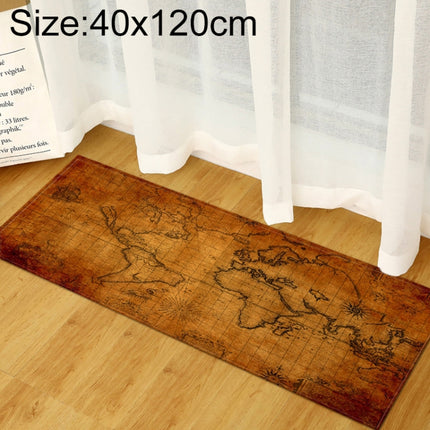 World Map Carpets Rug Bedroom Kids Baby Play Crawling Mat Memory Foam Area Rugs Carpet, Size:40x120cm(Brown)-garmade.com