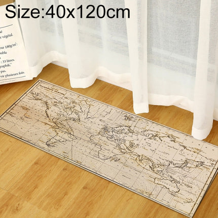 World Map Carpets Rug Bedroom Kids Baby Play Crawling Mat Memory Foam Area Rugs Carpet, Size:40x120cm(Grey)-garmade.com