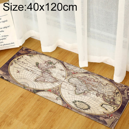 World Map Carpets Rug Bedroom Kids Baby Play Crawling Mat Memory Foam Area Rugs Carpet, Size:40x120cm(Vintage Map)-garmade.com