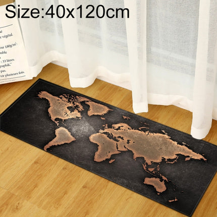 World Map Carpets Rug Bedroom Kids Baby Play Crawling Mat Memory Foam Area Rugs Carpet, Size:40x120cm(Black)-garmade.com