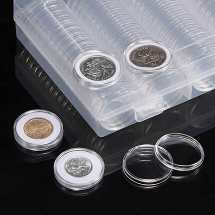 Coin Capsules 100 x 30mm Round Boxes Commemorative Coin Protection Box-garmade.com