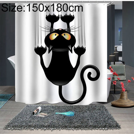 Funny Cat Series Shower Curtain Printing Polyester Waterproof Mildew Shower Curtain, Size:150x180cm( GJRX-289)-garmade.com