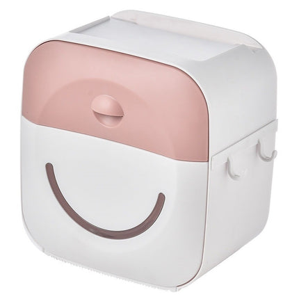 Multifunctional Bathroom Punch-free Tissue Box Creative Rack(Pink)-garmade.com
