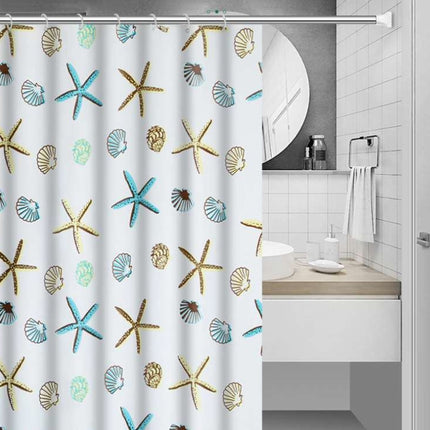 Bathroom Curtain Ocean Star Shower Curtain Environmental Protection Mildew Waterproof Shower Curtain, Size:220x180CM-garmade.com