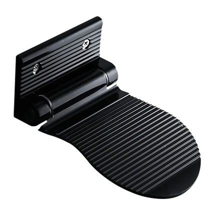 Wall Mounted Aluminium Alloy Bathroom Shower Foot Rest Footstool(Black)-garmade.com