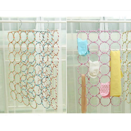 Multi-functional Foldable 28-ring Scarf Stand Random Color Delivery(Colorful)-garmade.com